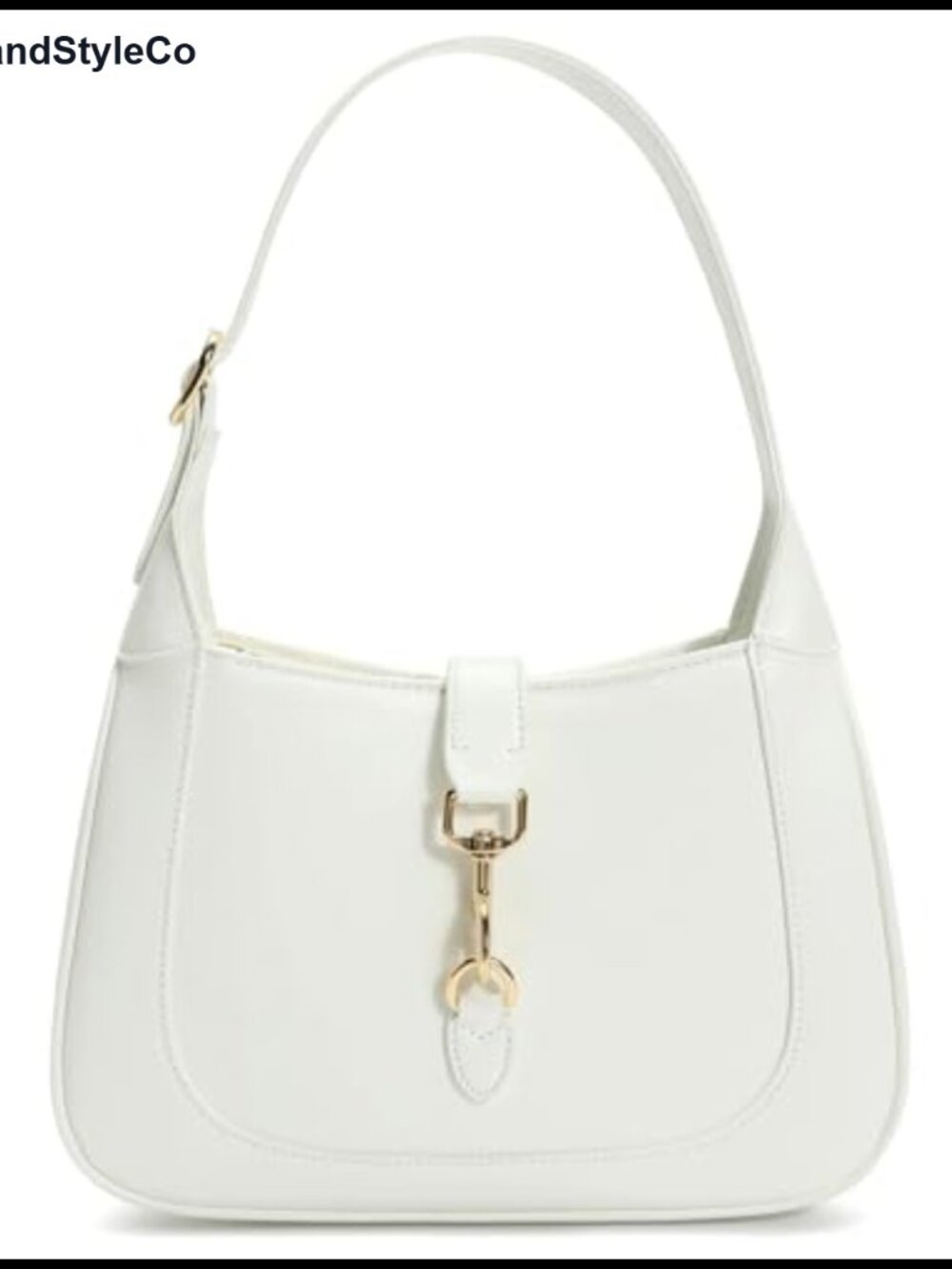 Vegan Leather Top Handle Shoulder Bag with Adjustable Strap